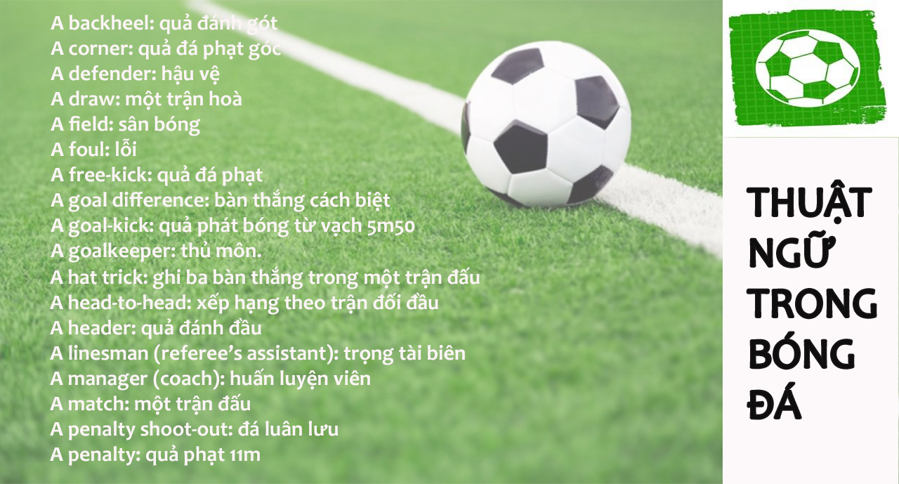 100+ Các thuật ngữ bóng đá trong Tiếng Anh đầy đủ nhất