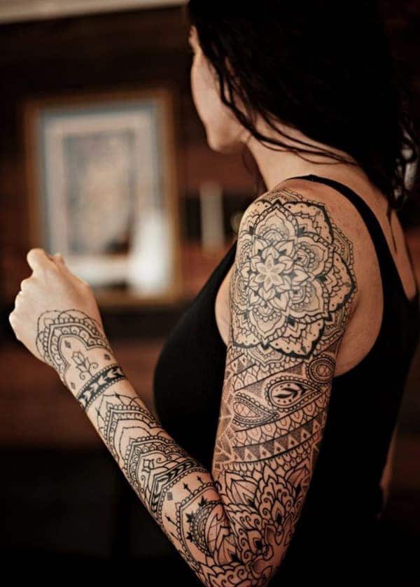 Tattoo hoa văn bít tay dành cho phái đẹp