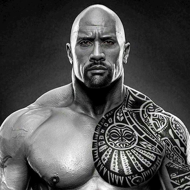  “The Rock” Dwayne Johnson với hình xăm ấn tượng